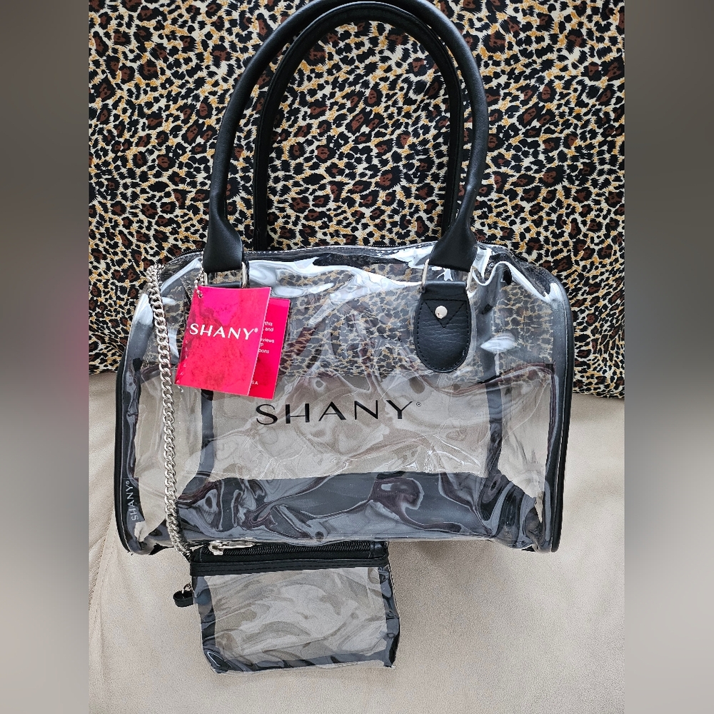 SHANY Clear Carryall Handbag Purse w/ Detachable Chain Cosmetics Makeup Bag